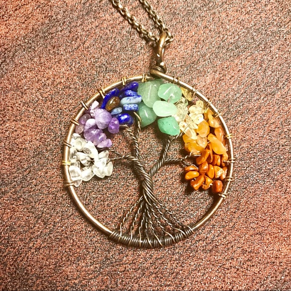 Jewelry - NWT Tree Of Life Real Natural Gemstone Necklace